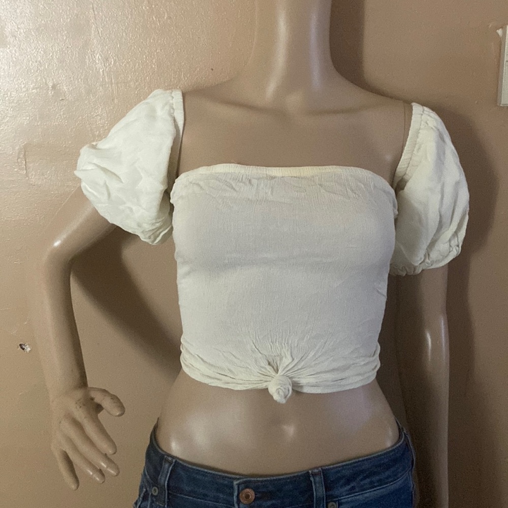 Cream crop top